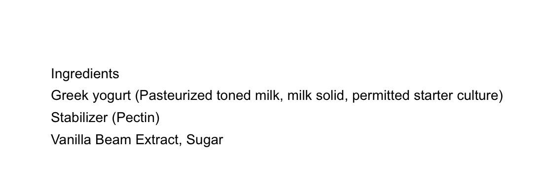 Vanilla Bean Greek Yogurt