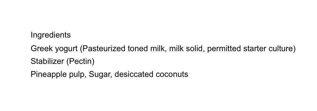 Pina Colada Greek Yogurt