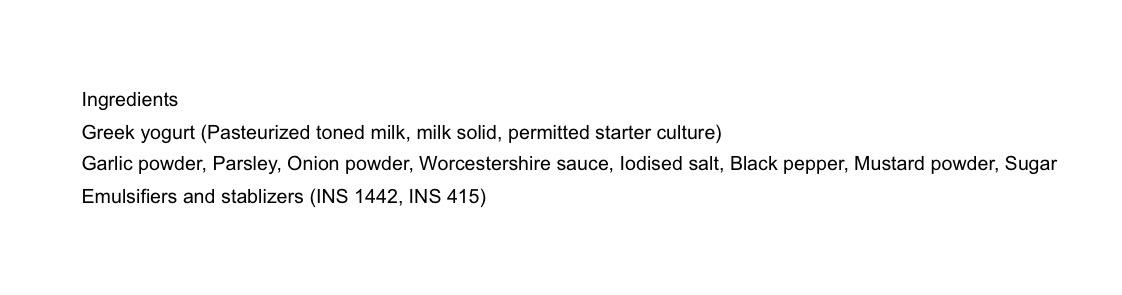Ranch Greek Yogurt Dip | Spread | Dressing 280gm