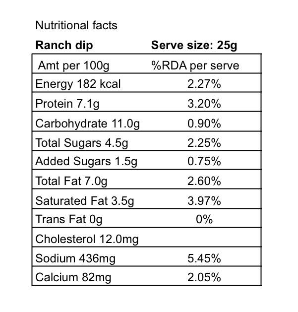 Ranch Greek Yogurt Dip | Spread | Dressing 280gm