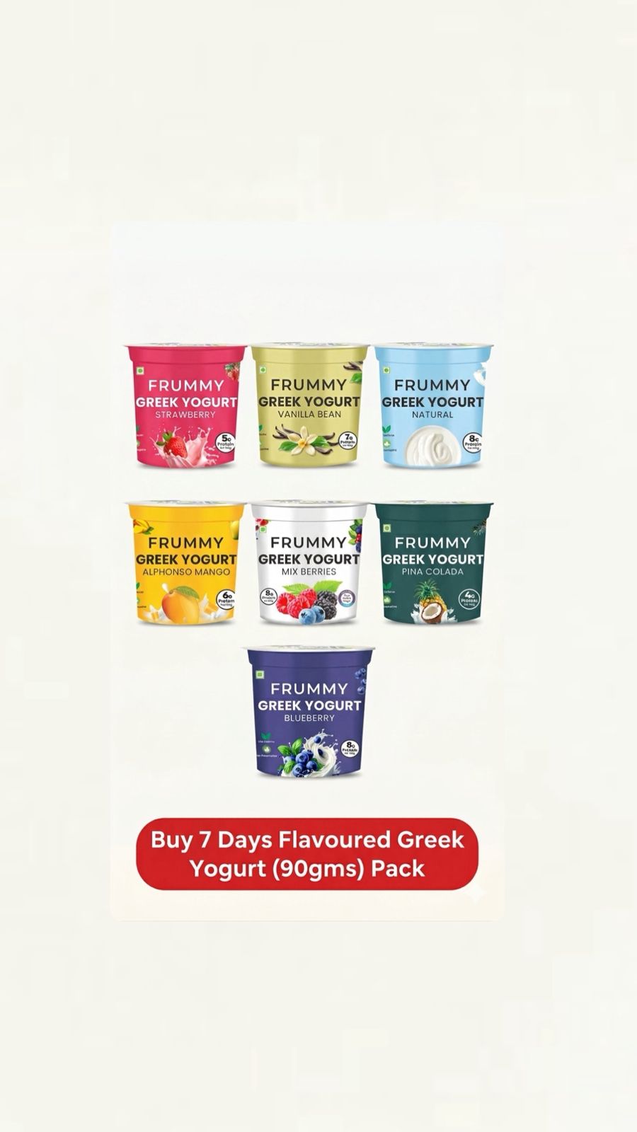 Buy 7 Day Flavoured Greek Yogurt (90gms) Pack